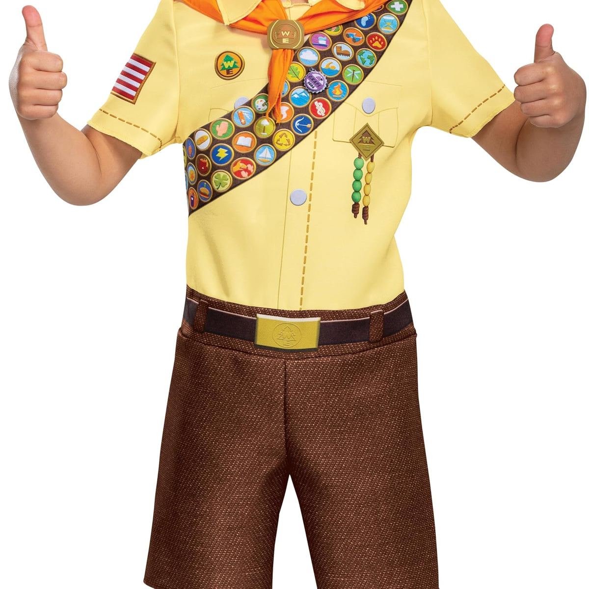 Disfraz de Russell de Up, Traje de Personaje Inspirado en la película de Disney Pixar para niños, tamaño clásico niño S (4-6), café (106959L)