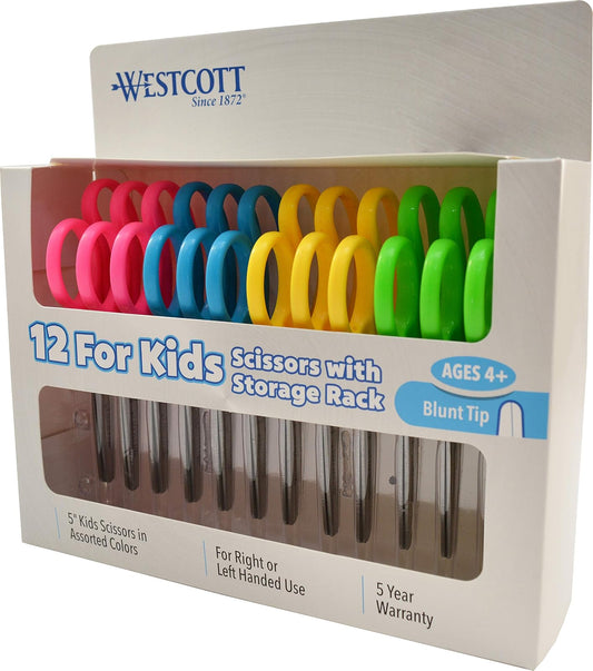 Westcott School - Tijeras para niños para zurdos y diestros, 12,7 cm (12,7 cm)