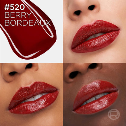 L'Oréal Paris Infallible Laque Resistance, Labial Líquido con Acabado Brillante, Brillo Instantáneo y Color de Larga Duración Hasta por 16h, Tono Berry Bordeaux 520