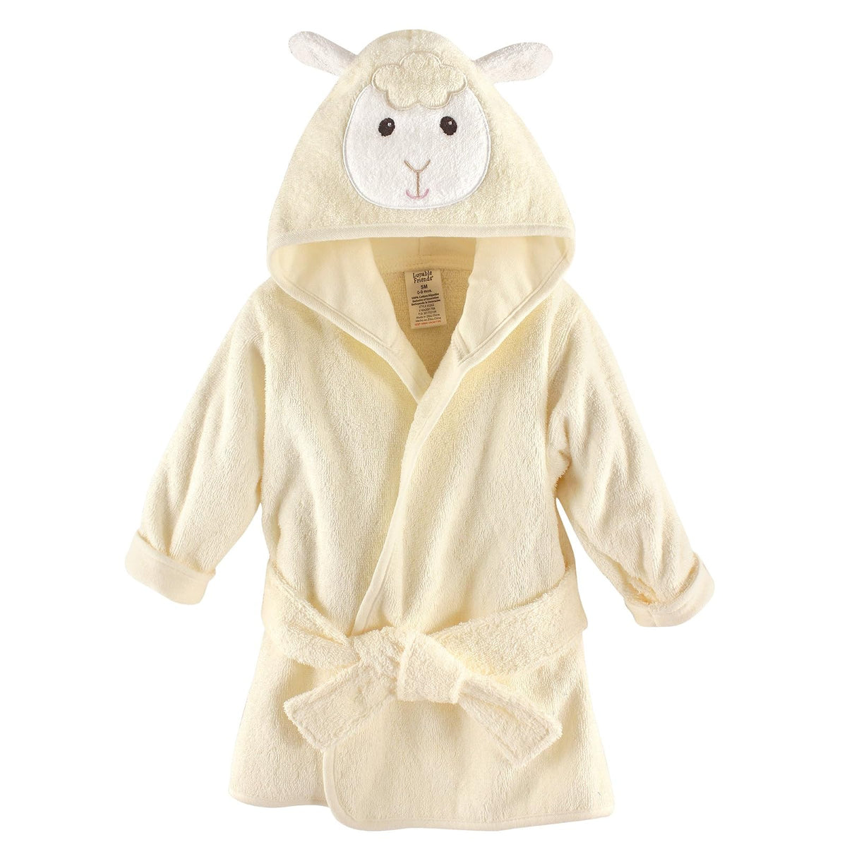 Luvable Friends Albornoz unisex de algodón para bebé, cordero, talla única - Talla única - Lamb
