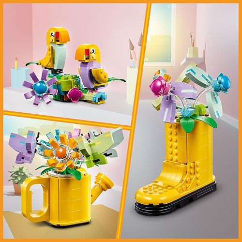 LEGO Creator Flores en Regadera Juguete 3en1 con Bota y pájaros 31149