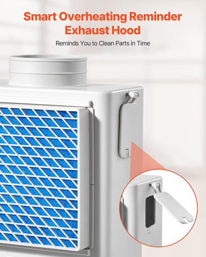 VEVOR Kit de Ventilación para Secadora Interior 3 en 1, a Un Puerto de Escape 99 mm, con Recordatorio Inteligente de Sobrecalentamiento, Campana Extractora, Tapa de Malla y Purificador Multicapa