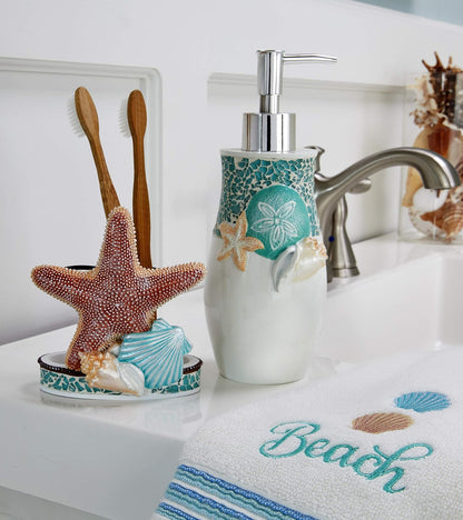 SKL Home Mar del Sur, Toallas de Mano, Set de 2, Blanco, Hand Towel Set, 1