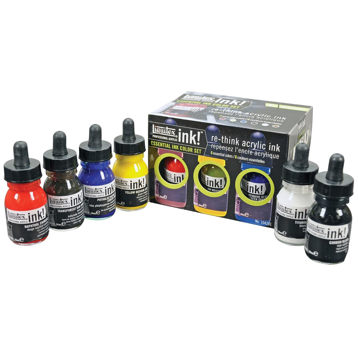 Reeves 104201 Professional Acrylic INK Essential 6-Piece Set