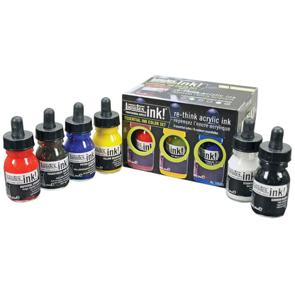 Reeves 104201 Professional Acrylic INK Essential 6-Piece Set