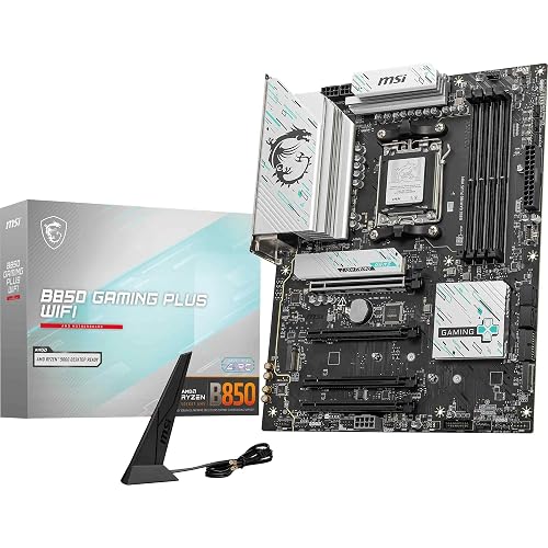 MSI B850 Gaming Plus - Placa Base WiFi, ATX - Compatible con procesadores AMD Ryzen 9000/8000 / 7000, AM5 - DDR5 Memory Boost 8200+ MT/s (OC), PCIe 5.0 x16 y 4.0 x16, M.2 Gen5, Wi-Fi 7, 5G LAN