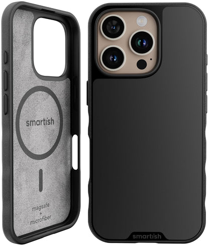 Smartish Funda Magnética Gripmunk para iPhone 16 - iPhone 16 Pro - Black Tie Affair (MagSafe)