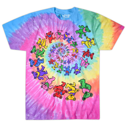 Liquid Blue Grateful Dead Spiral Bears - Camiseta para Hombre