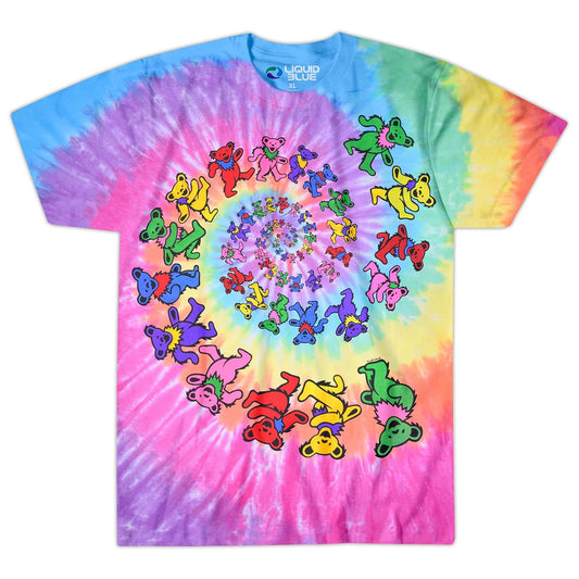 Liquid Blue Grateful Dead Spiral Bears - Camiseta para Hombre