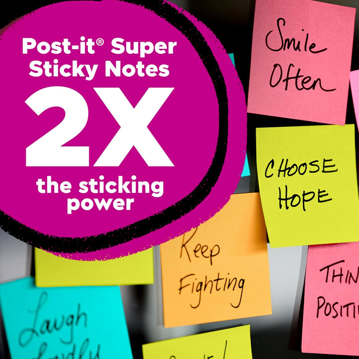 Post-it Super Sticky Notes Pop-Up, 7.6 x 7.6 cm, Super Sticky Pop-Up, Miami Collection, 10 Pads