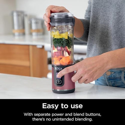 Ninja Blast - Batidora portátil, sin cable, 18 onzas Ninja Blast - Batidora personal para batidos y smoothies, sin BPA, tapa a prueba de fugas y boquilla para beber, recargable con USB-C, apto para