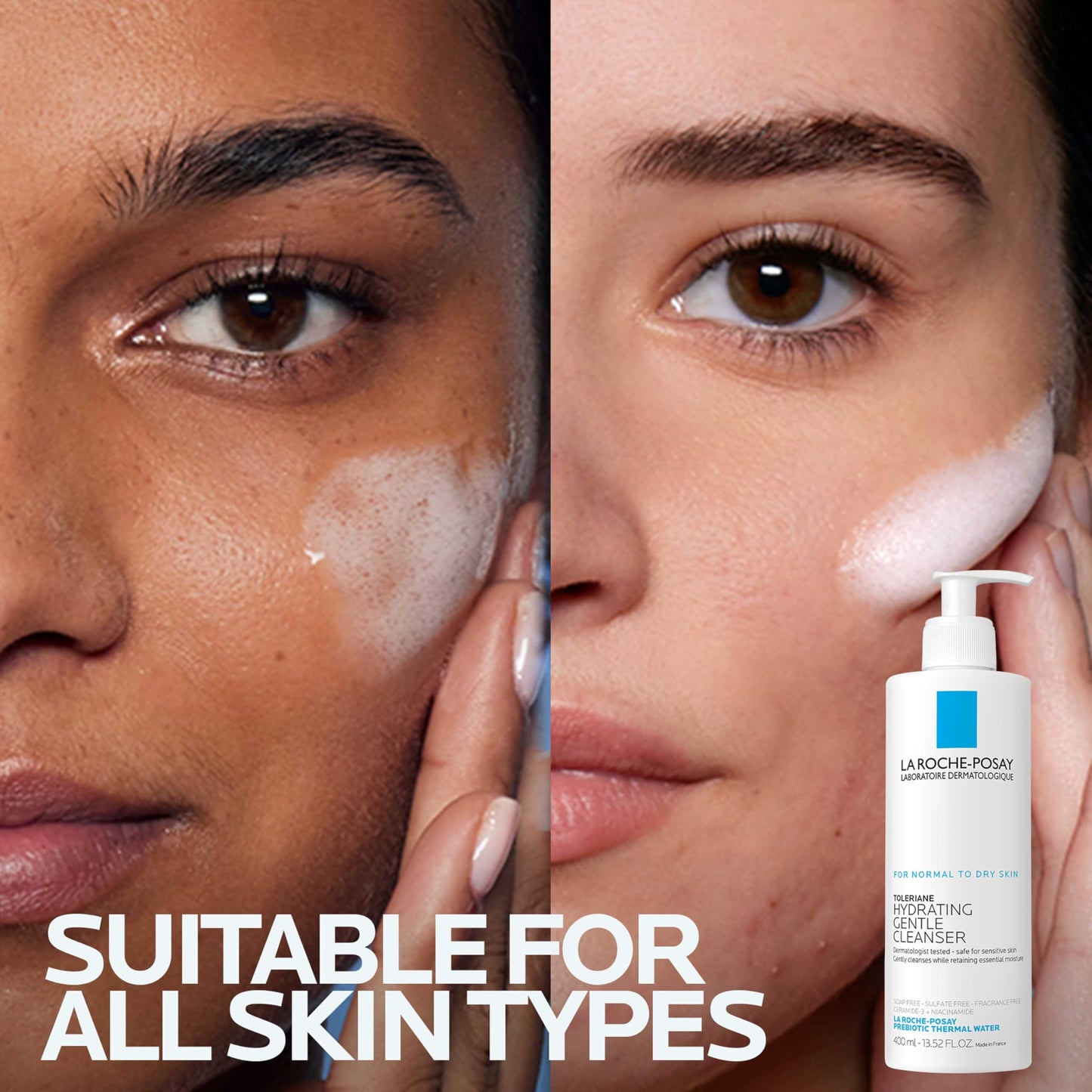 La Roche-Posay Toleriane Hydrating Gentle Face Wash Cleanser for Normal to Dry Sensitive Skin, 13.5 fl. oz., 0.9625 pounds, 400 mililitro, 1