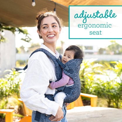 Infantino - Portabebés convertible 4 en 1, ajustable, ergonómico, esencial para el registro de bebé, portabebés para recién nacidos a niños, azul marino floral
