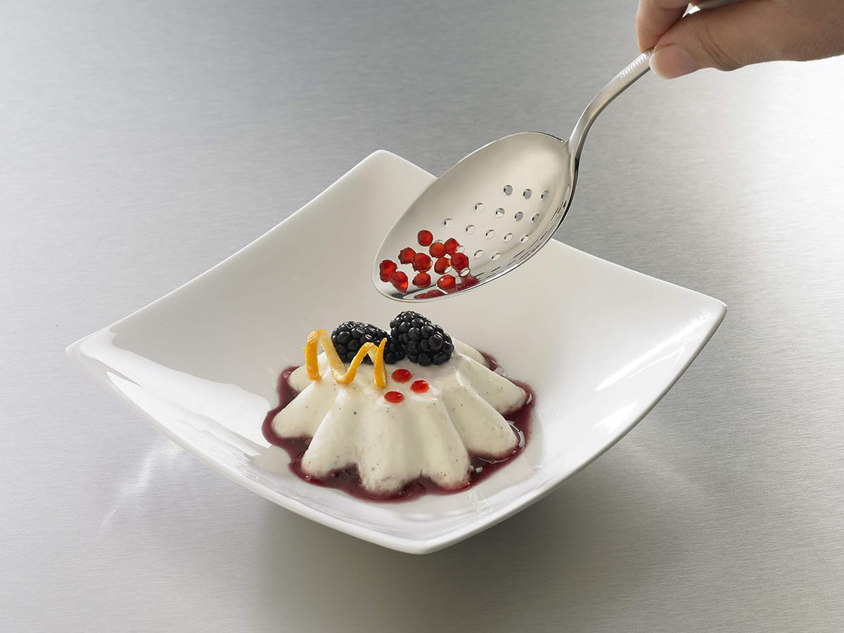 Mercer Culinary, cuchara chapada en plata, tazón perforado, 9 pulgadas, 9 pulgadas