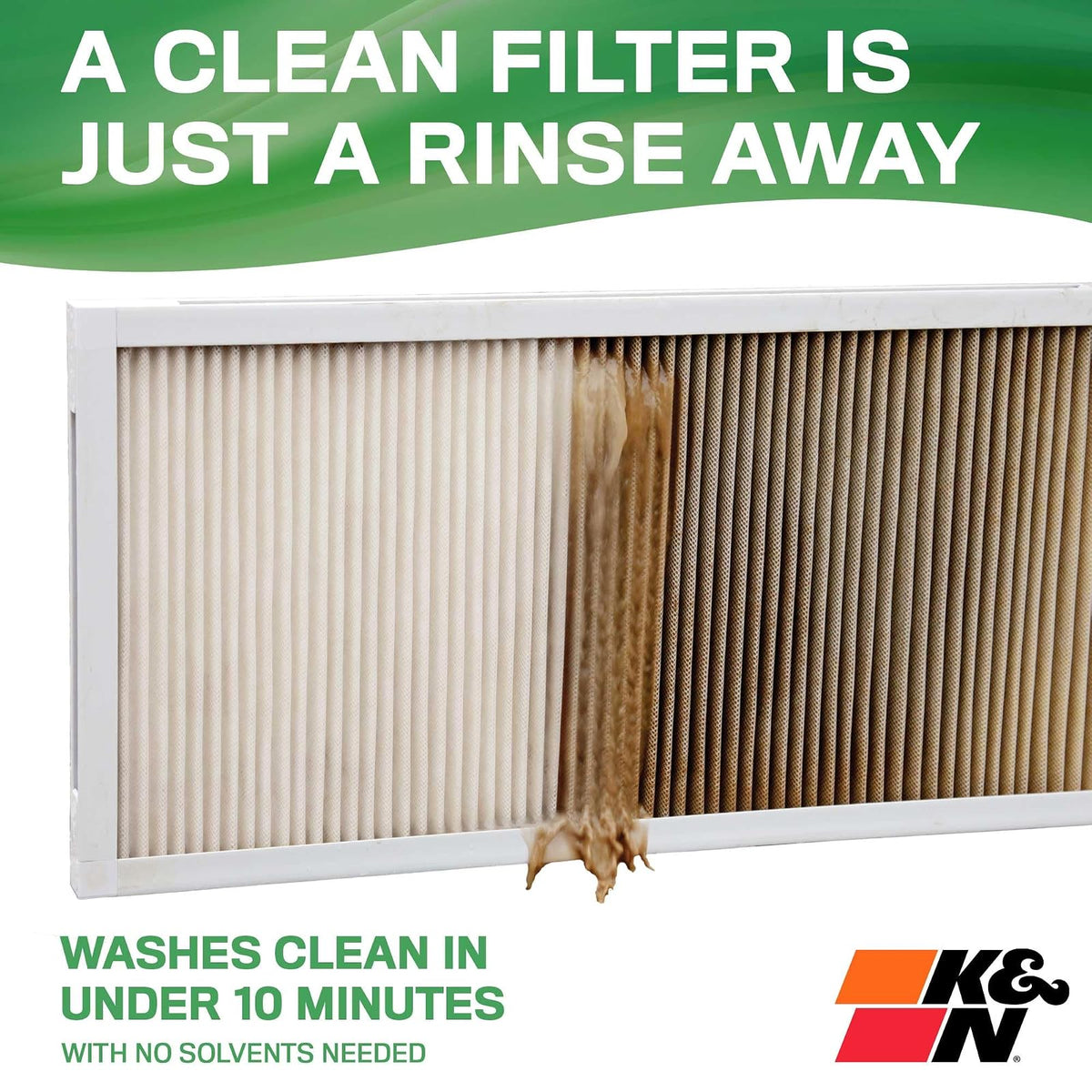 K&N - Filtro de aire para horno HVAC 20 x 30 x 1, dura toda la vida, lavable, Merv 13, el último filtro HVAC que comprarás, respira de forma segura en casa o en la oficina, HVC-13-12030