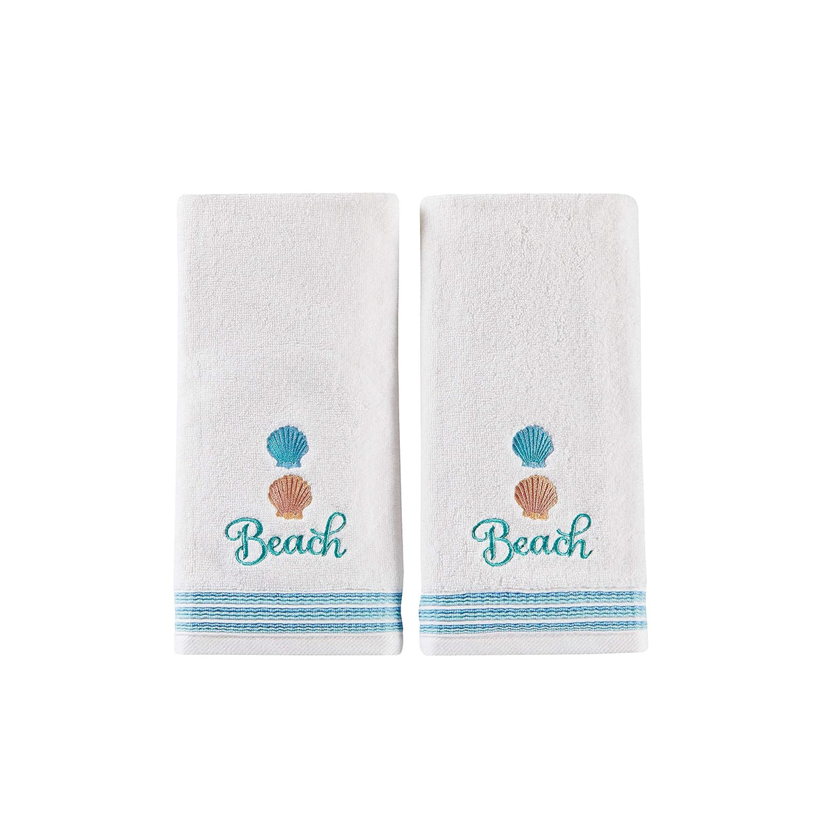 SKL Home Mar del Sur, Toallas de Mano, Set de 2, Blanco, Hand Towel Set, 1