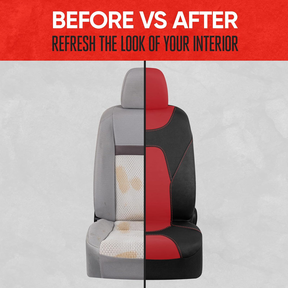 Motor Trend AquaShield - Fundas de asiento de automóvil para asientos delanteros, color rojo, fundas de asiento impermeables de dos tonos para automóviles, juego de fundas de asiento delantero de neopreno, fundas interiores para automóvil, camión, furgoneta, SUV