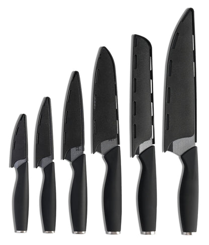 Ozeri Elite Chef II Juego de cuchillos de cerámica, 12 piezas, Negro