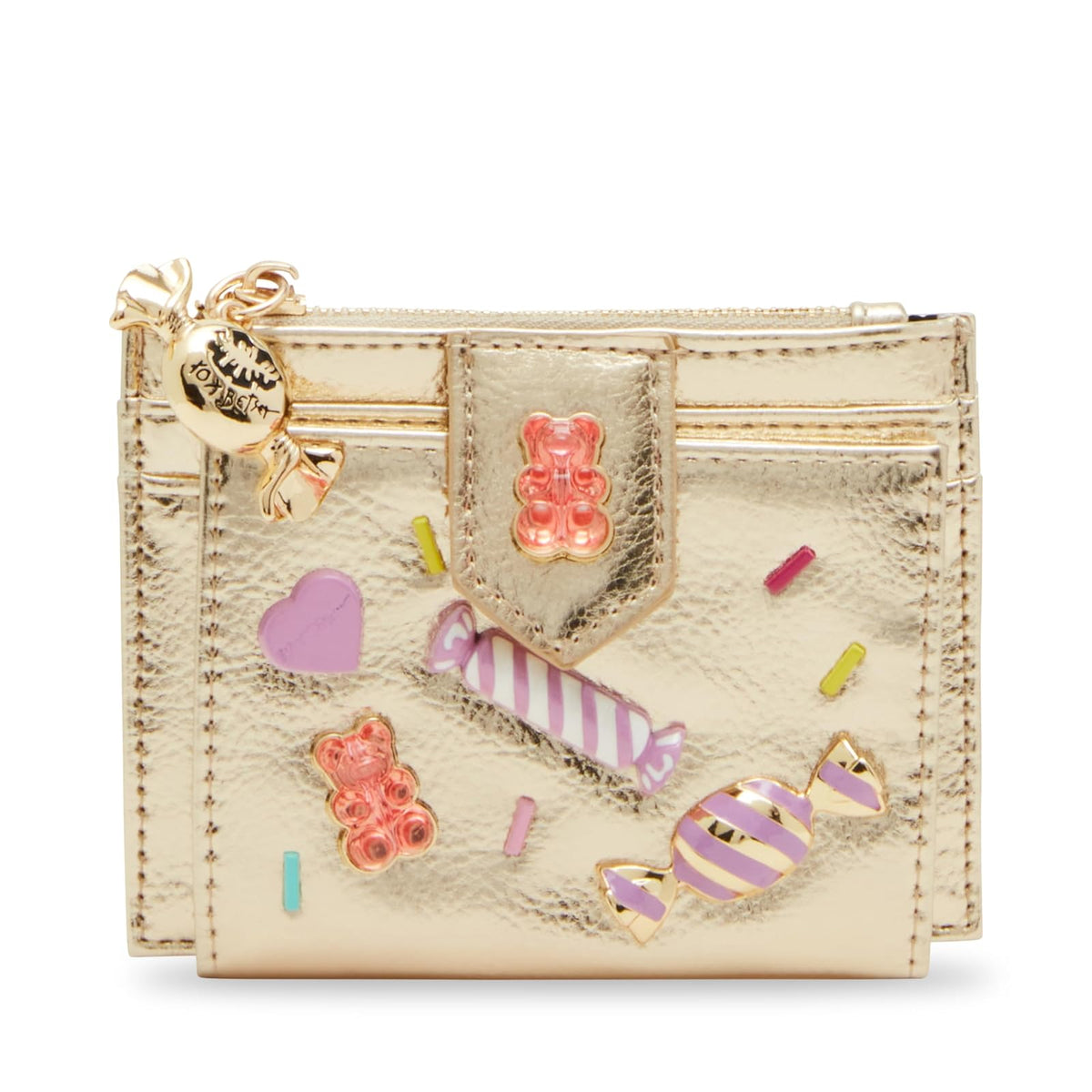 Betsey Johnson Candy Bifold Wallet para mujer, Oro, Talla unica - Talla Única - Oro