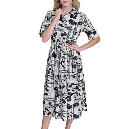 DKNY Envoltura sintética de crepé sin Mangas con Logotipo Vestido para Mujer