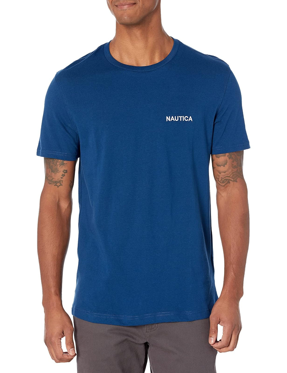 Nautica Playera Cuello Redondo para Hombre, Manga Corta - XL - Estate azul