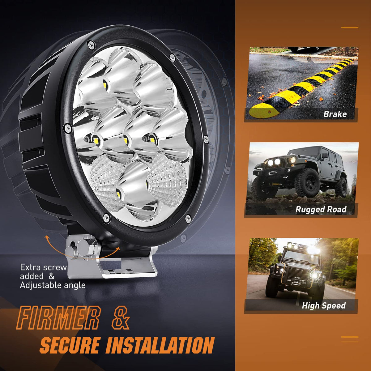 Nilight R0230 Luces LED Redondas 5.7 in 50 W 6500 LM IP68 con Arnés 16AWG para ATV, UTV y Todoterreno