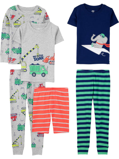 Simple Joys by Carter's Pijama de Algodón de 6 Piezas para Bebé - 4 Años - Gris