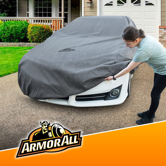 Armor All Season Guard, Funda para automóvil gris, Resistente al agua, para automóvil (Car), Tamaño grande (hasta 203" de longitud), Protección UV, Ajuste universal