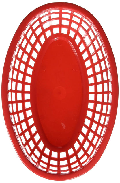 TableCraft H1074R6 Cestas clásicas ovaladas de plástico, 6 piezas, color rojo