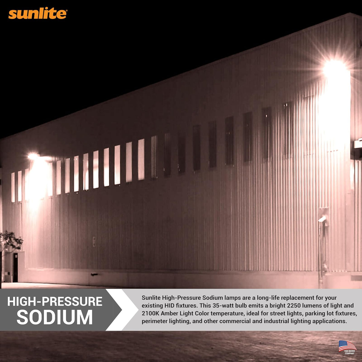 Sunlite 03600-SU LU35/MED - foco de luz de sodio de alta presión, 35 W, ED17/MED, base media (E26), código ANSI S76, 2250 lúmenes, 16000 horas de vida, transparente, 2100 K