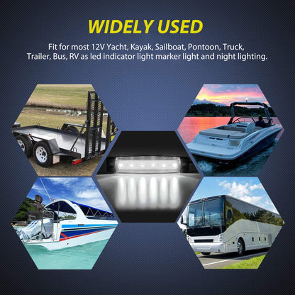 Nilight 10 Luces Indicadoras LED Blancas de 3.8 in, 12 V, para Camión, Caravana y Barco, TL-81