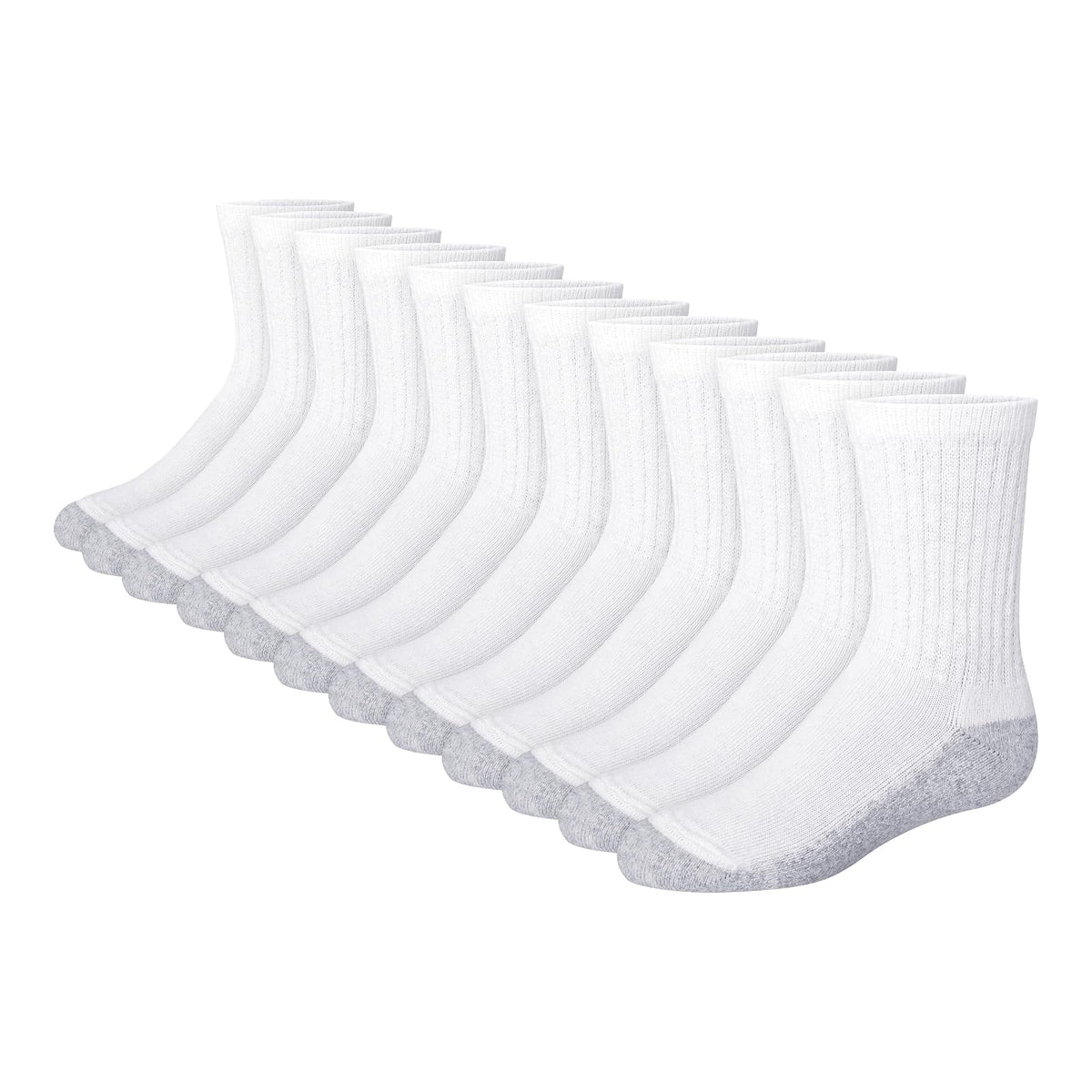 Hanes Classics - Calcetines para niño (12 unidades), Negro, 9-2.5/Medium