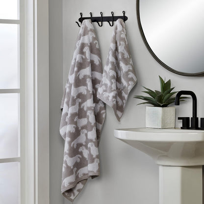 SKL Home by Saturday Knight Ltd. - Toalla de Mano para Perro, 2 Piezas, Color Gris