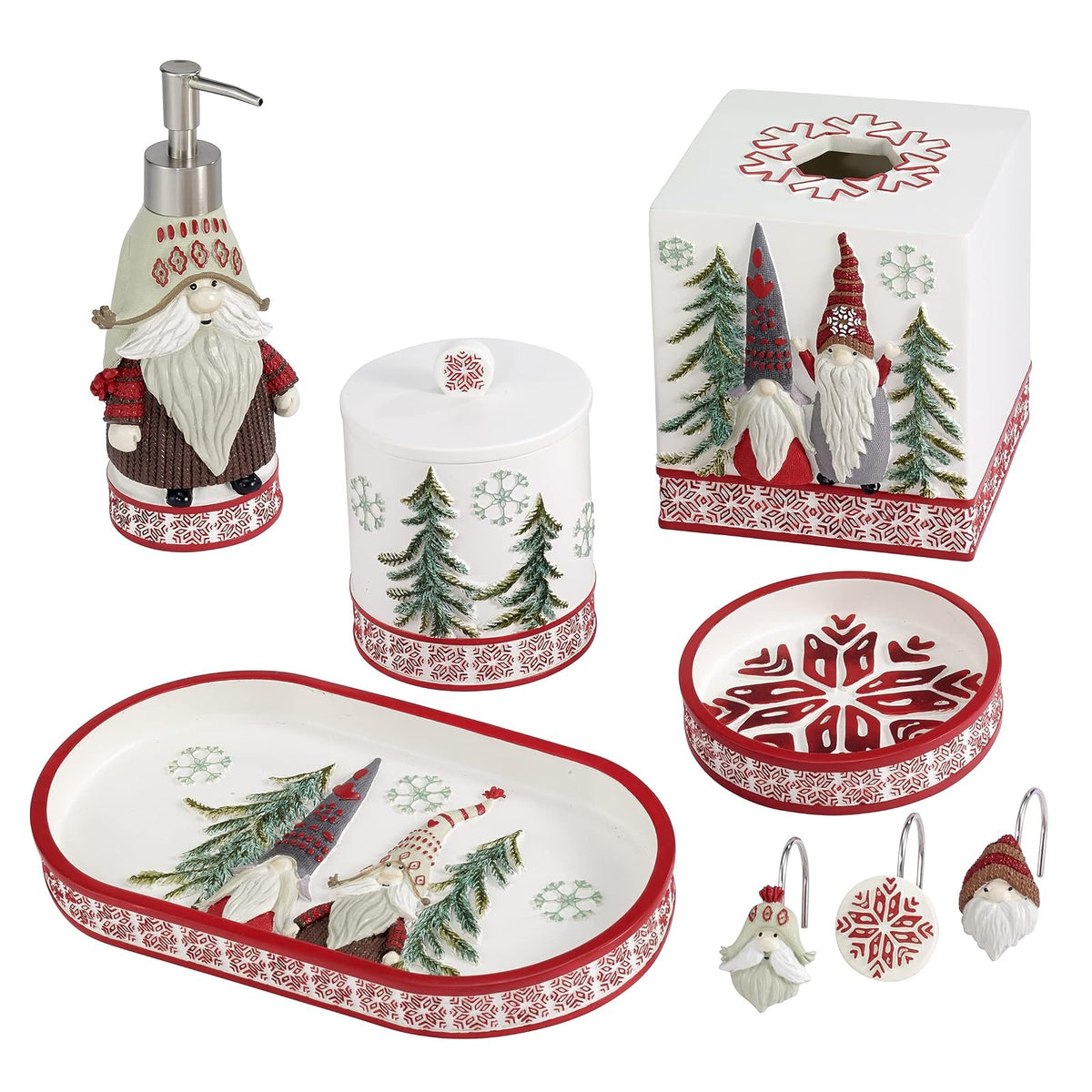 Avanti Linens - Bomba de loción, Esencial de baño de Resina, decoración de Navidad Ideal (colección de gnomos de Navidad)
