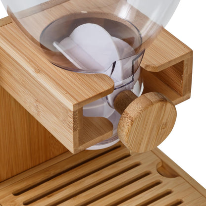 Honey-Can-Do - Dispensador compacto de alimentos secos, control único y contenedor de almacenamiento de aperitivos para encimera o despensa, bambú