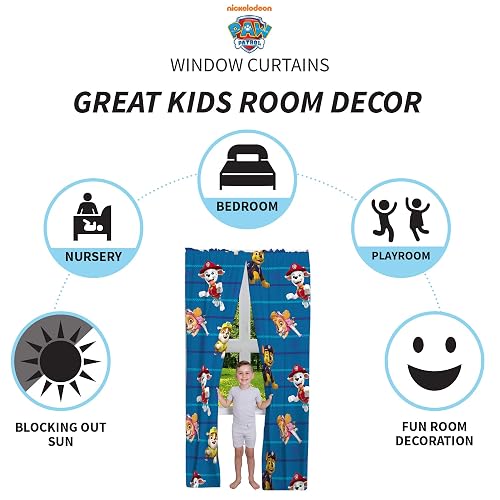Franco Juego de Cortinas de Ventana para habitación de niños, 82 x 84 Pulgadas, Patrulla Canina