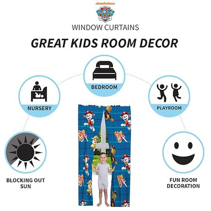 Franco Juego de Cortinas de Ventana para habitación de niños, 82 x 84 Pulgadas, Patrulla Canina