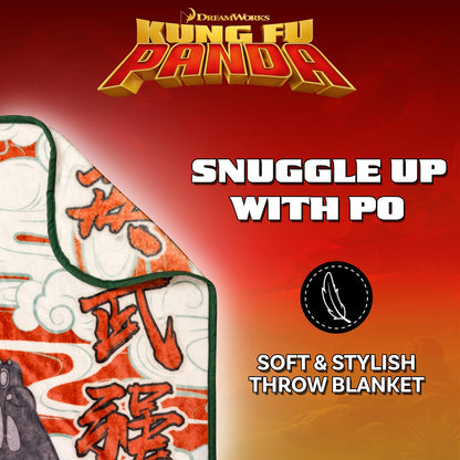 Silver Buffalo Kung Fu Panda - Manta de Forro Polar de 45 x 60 Pulgadas, Suave y acogedora, 180 g/m²