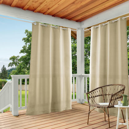 Exclusive Home Cortina para Interior/Exterior, Juego de 2 Paneles - Natural - 137.2An x 213.4Al cm (2 Paneles)