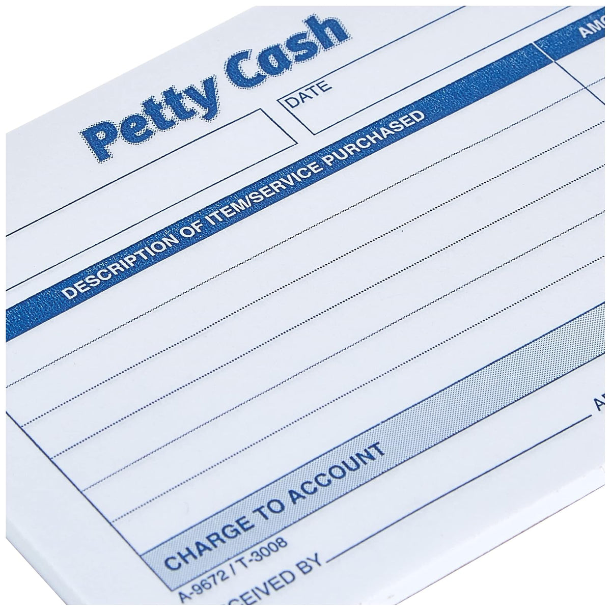 Adams Petty Cash Almohadilla Sin Carbono 9672ABF | 1 Parte, 5 x 3.5 In, 50 Copias Por Bloque, Recibos De Alquiler, Paquete De 12