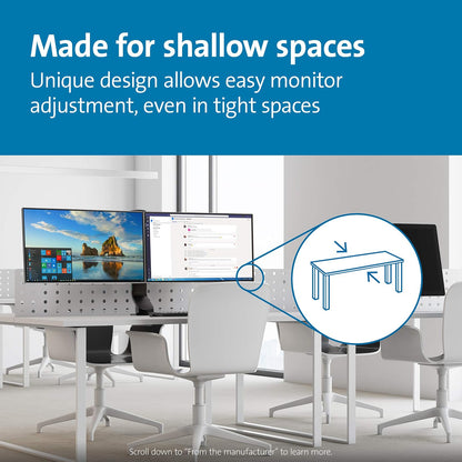 Kensington Brazo de Monitor Dual SmartFit para Ahorro de Espacio (K55513WW)