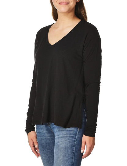 Three Dots Eco Knit - Playera de Manga Corta con Cuello en V Camisa para Mujer
