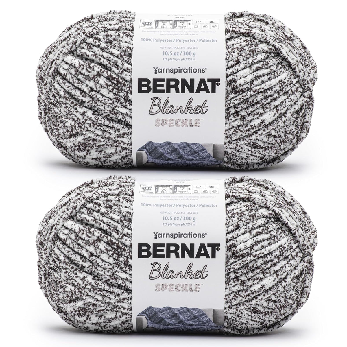 Bernat Blanket Estambre Chenille - Máquina de escribir - Paquete de 2 - SPECKLE DE LA MANTA