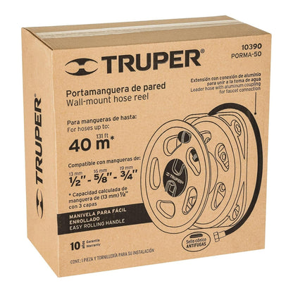 Truper PORMA-50 - Portamanguera de pared, de polipropileno, gris, 38 x 38 cm