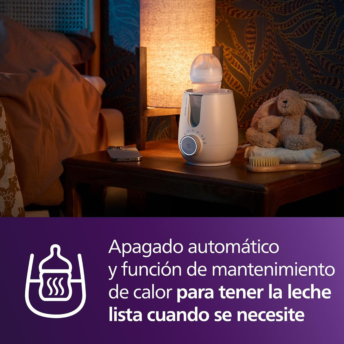 Philips Avent Calentador y Esterilizador 2 en 1 Listo en 3 Minutos | Sensor inteligente que evita sobrecalentamiento | Elimina 99.9% de bacterias | Calentamiento tipo hospitalario | SCF359/00