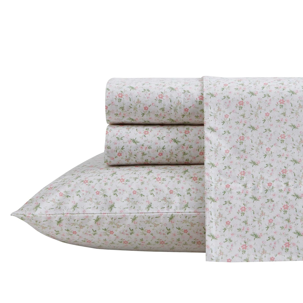 Laura Ashley Juego de Sábanas de Percal 100% Algodón - Twin - Evie Pink