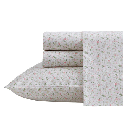 Laura Ashley Juego de Sábanas de Percal 100% Algodón - Twin - Evie Pink