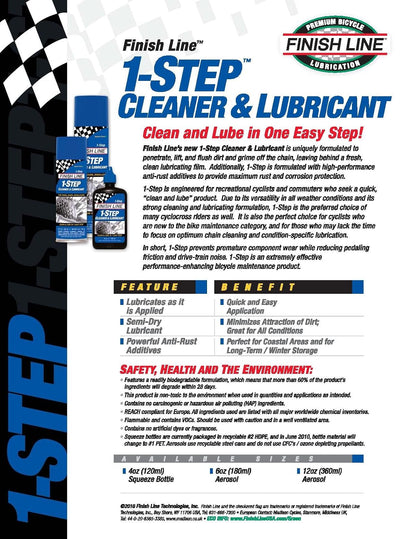 Finish Line Grasa Teflon Finish line, 100 G + lubricante y Desengrasante 1 Step, 120 ml