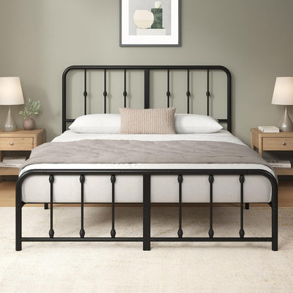 Base de Cama Wanda con Banco de Almacenamiento Integrado, Marco de Acero - Queen - Negro -