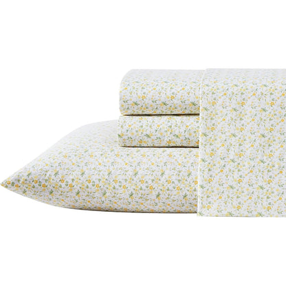 Laura Ashley Juego de Sábanas de Percal 100% Algodón - Full - Evie Yellow